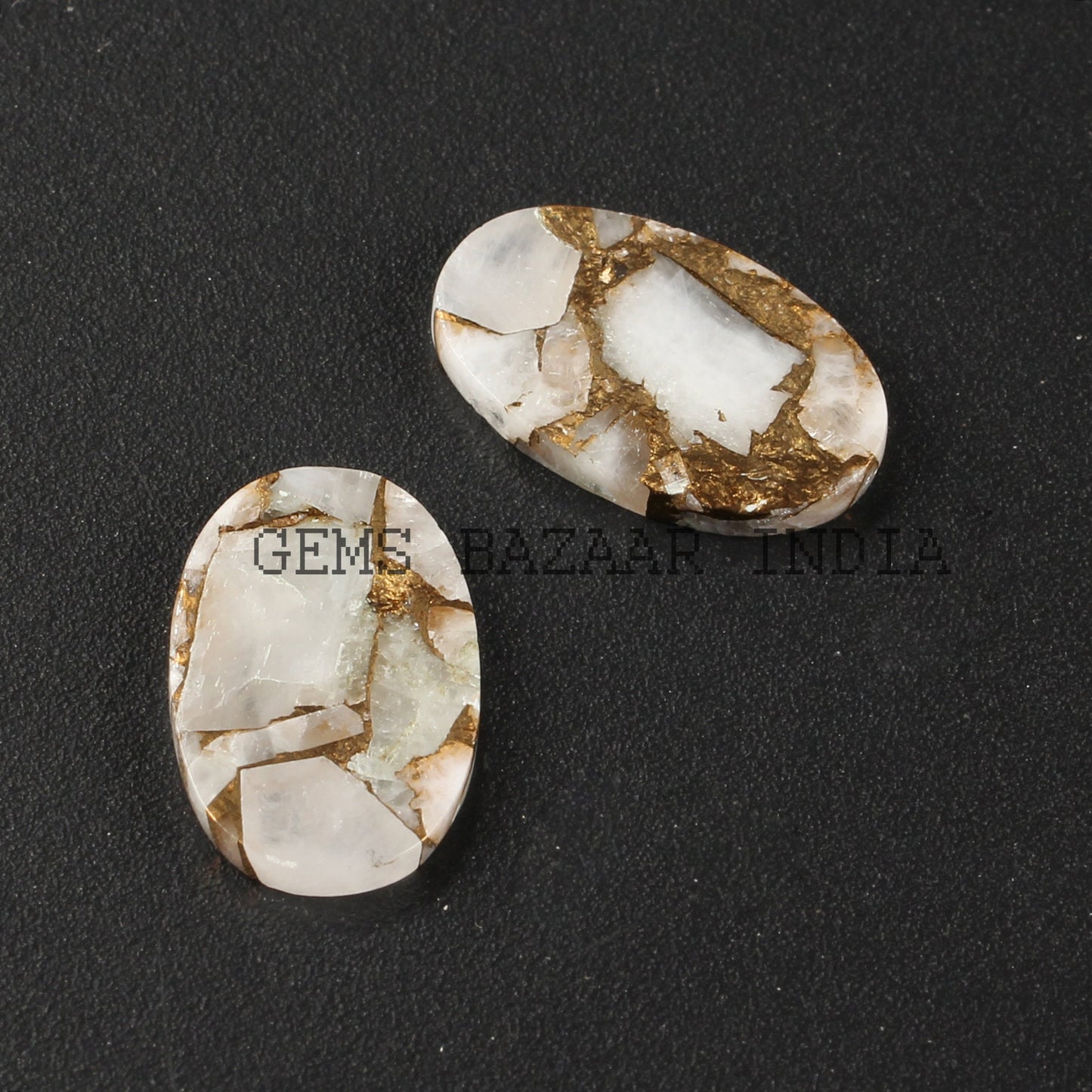 White Calcite Copper Oval Shape 12x19mm Both Side Flat Gemstone, Calibrated Stone For Jewelry Earring Making, Lovely Pair Stones 2 Pcs Set