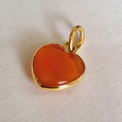 Natural Carnelian Puffy Heart 12 mm Gemstone Handmade Pendant 925 Sterling Silver Pendant High Polished Jewelry Valentine's Day Gift For Her