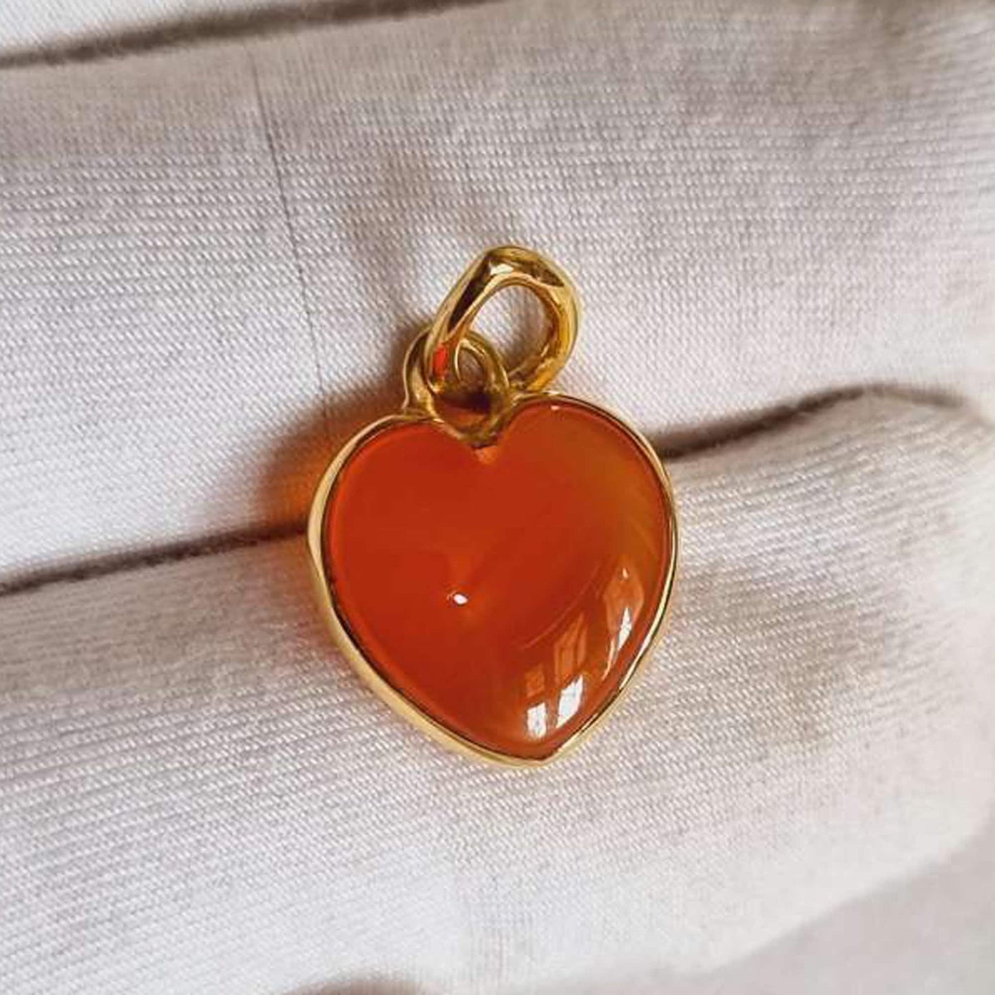 Natural Carnelian Puffy Heart 12 mm Gemstone Handmade Pendant 925 Sterling Silver Pendant High Polished Jewelry Valentine's Day Gift For Her