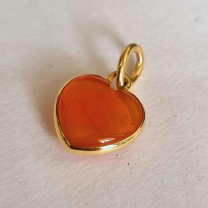 Natural Carnelian Puffy Heart 12 mm Gemstone Handmade Pendant 925 Sterling Silver Pendant High Polished Jewelry Valentine's Day Gift For Her