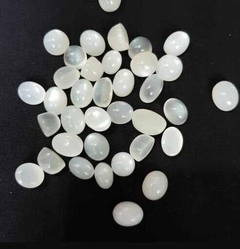 Natural White Moonstone Oval Cabochon 5x7mm to 20x30mm Loose Gemstone for Pendant, DIY Jewelry, Jewelry Making